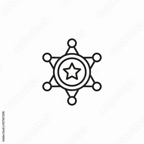sheriff star badge icon sign vector