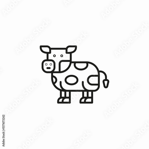 spotted dairy cow animal icon sign vector