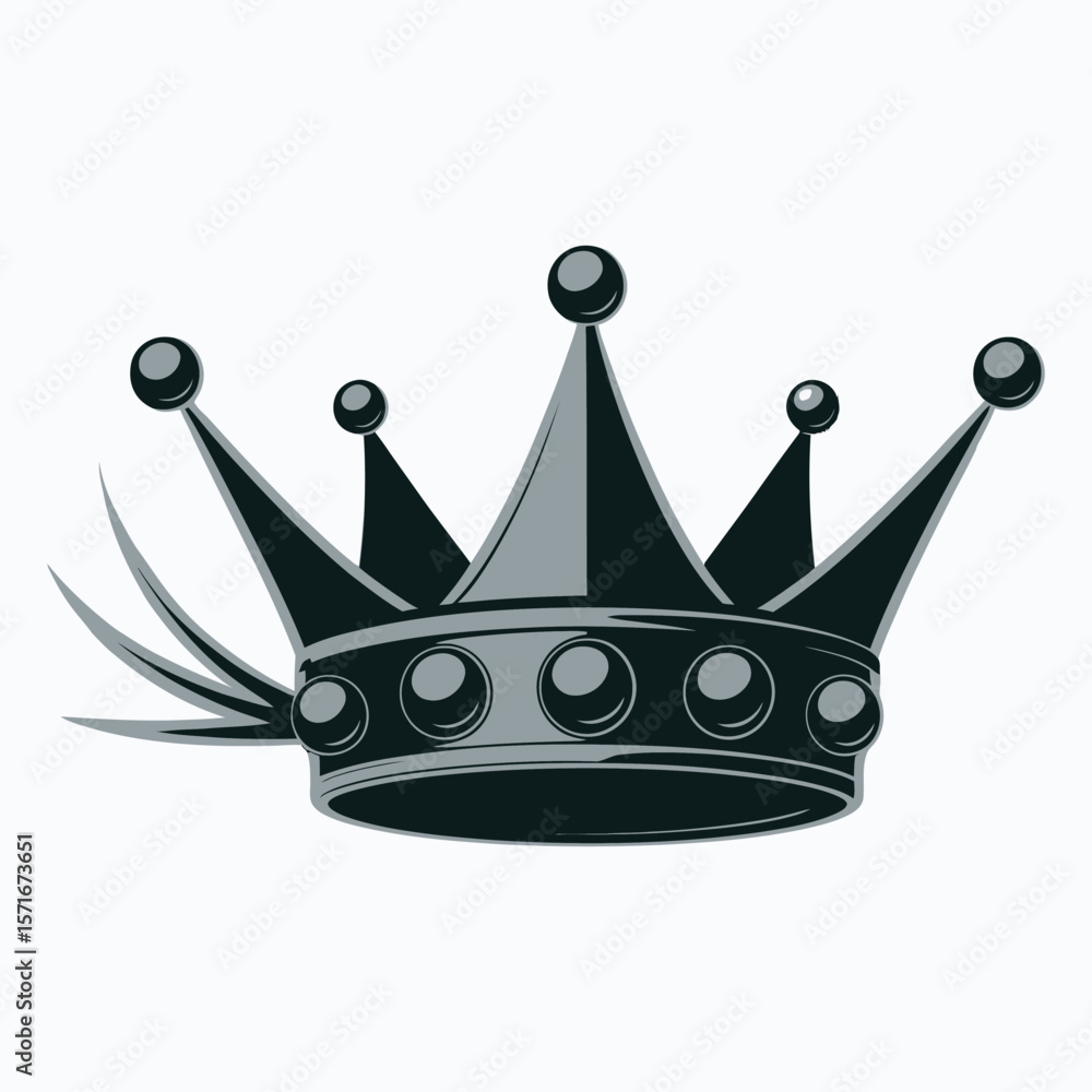 Stylized Black and Gray Crown with Gemstones royalty Stylized Black and Gray Crown with Gemstones royalty