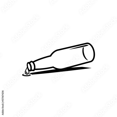 A craft beer bottle vector icon