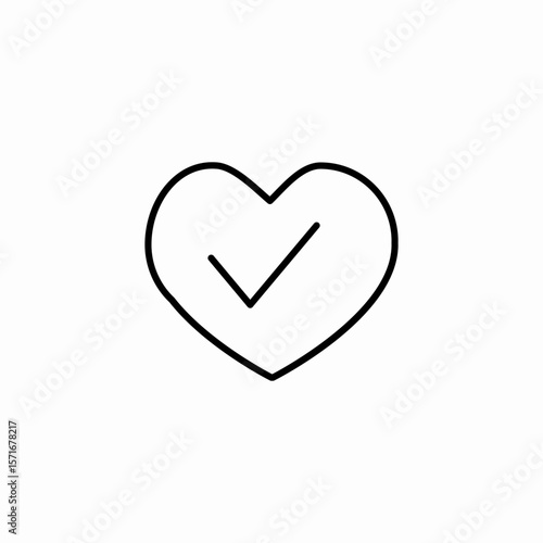 checked heart favorite icon sign vector
