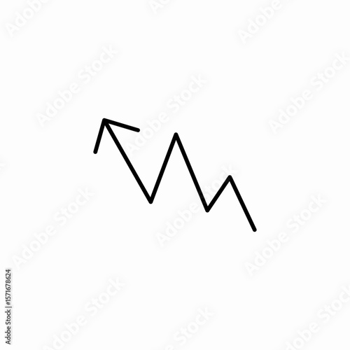 decreasing line graph icon sign vector
