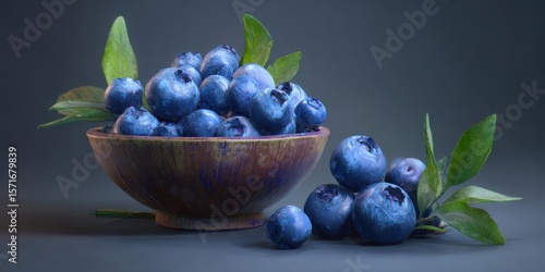 blueberries in a wooden bowl