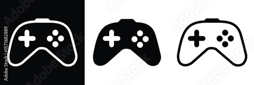 video game controller icons. joy stick icon set. game console icon flat symbol. vector illustration on white background