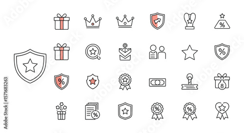 Reward, medal, and certification icons representing quality, trust, and achievements
