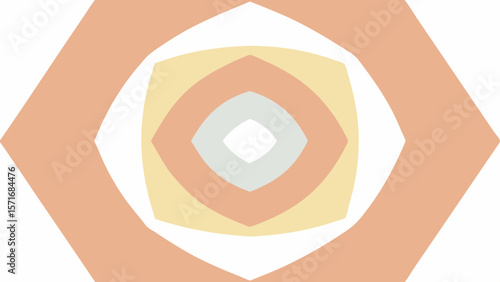 Abstract geometric pattern with concentric diamond shapes in warm pastel colors