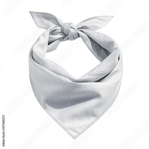 Silver bandana tied isolated on transparent background