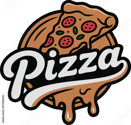 Delicious Pizza Slice Illustration Vector Graphic Design