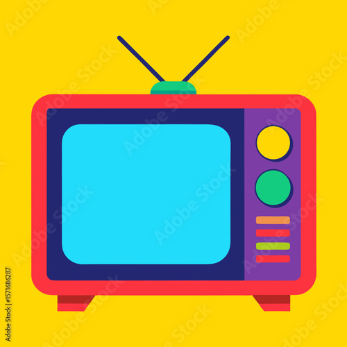 Bright TV Screen With Retro Look