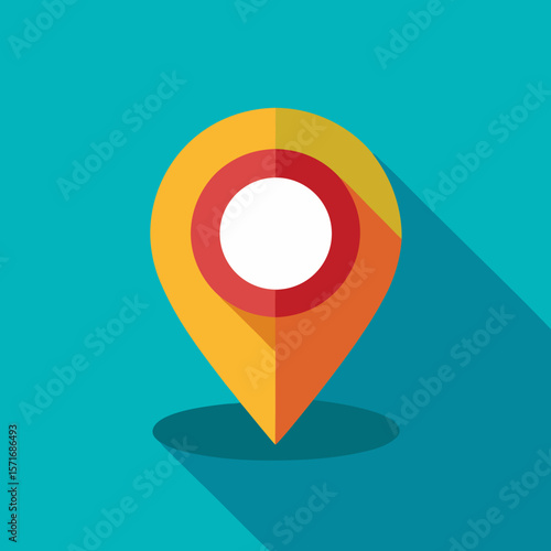 Colorful Map Pin With Shadow