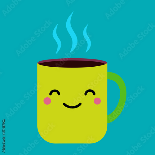 Hot Mug With Smiley Steam