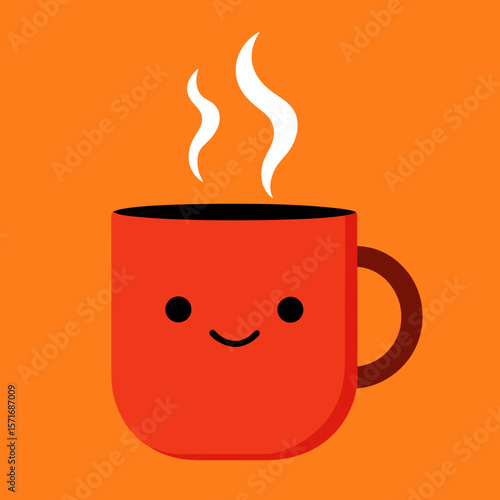 Hot Mug With Smiley Steam