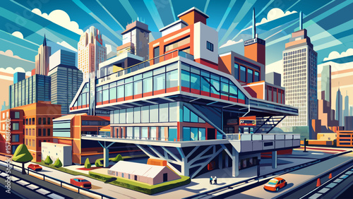 The futuristic Whitney Museum of American Art rises over Manhattan’s Meatpacking District, its industrial steel lines and glass balconies embracing city views and avant-garde American masterpieces.