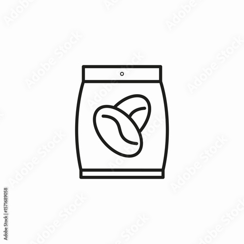 coffee beans bag icon sign vector