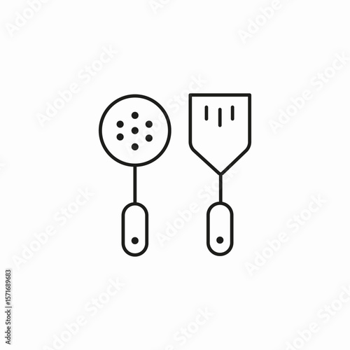 kitchen utensil set icon sign vector