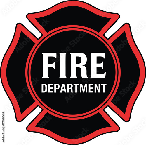 Professional fire department emblem depicting courage and community service for safety