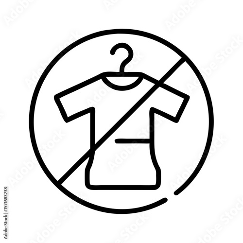 No fast fashion symbol with crossed-out t-shirt graphic design  