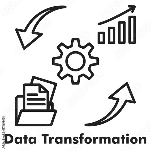 Data Transformation Icon - Line Style