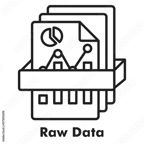 Raw Data Icon - Line Style