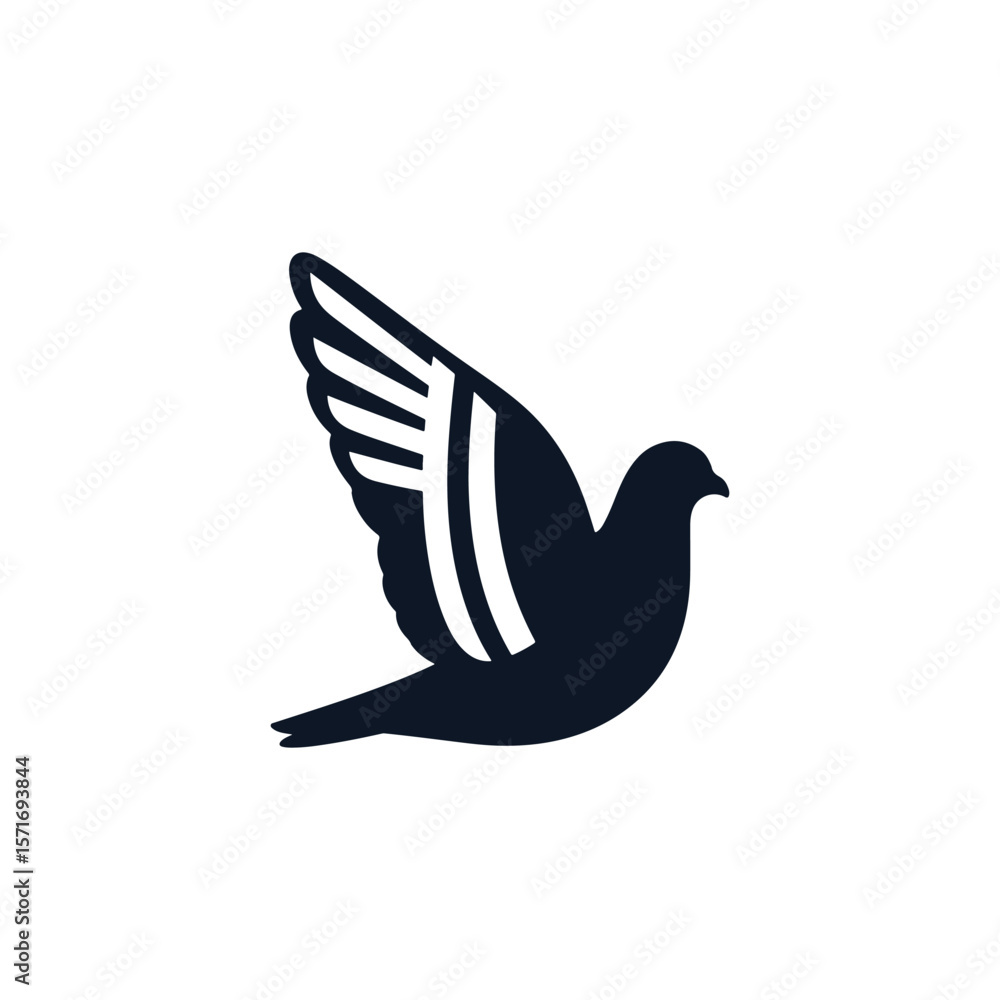 Fototapeta premium Flying Dove Silhouette