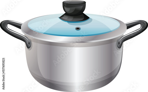 cookware pot kitchen utensil realistic style