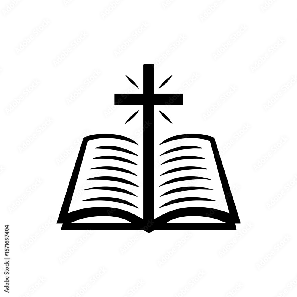 An open Bible emitting rays behind a cross, symbolizing divine truth, holy scripture, and the light of God's word in Christian faith.
An open Bible emitting rays behind a cross, symbolizing divine truth, holy scripture, and the light of God's word in Christian faith.