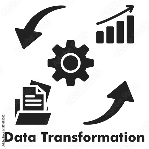 Data Transformation Icon - Glyph Style