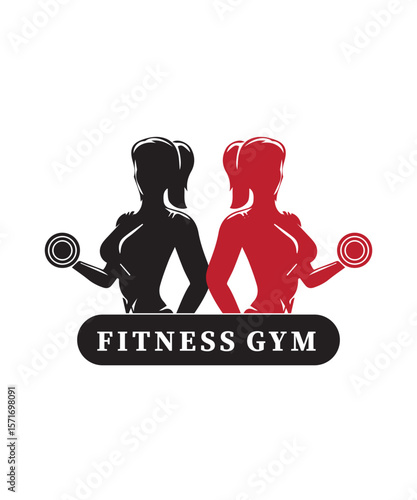 Fitness and body building logo design template vector