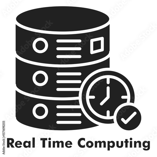 Real Time Computing Icon - Glyph Style