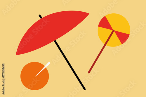colorful umbrella vector illustration