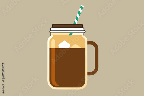 vector illustration of a glass of milk