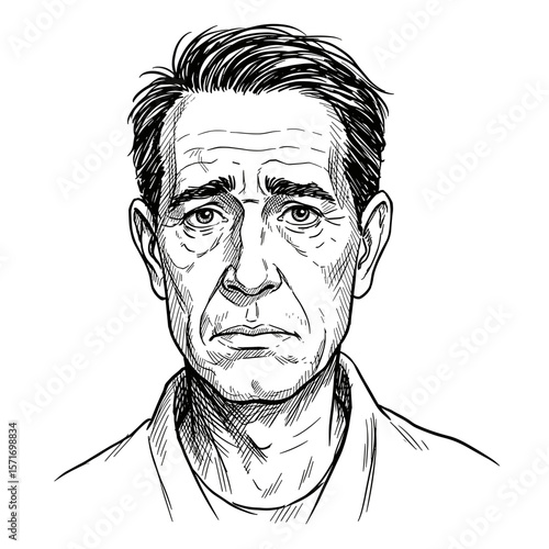 Disappointed man showing sadness and indifference on white background
