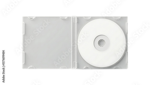 blank dvd case,Minimalist CD Jewel Case with White Compact Disc – 3D Render