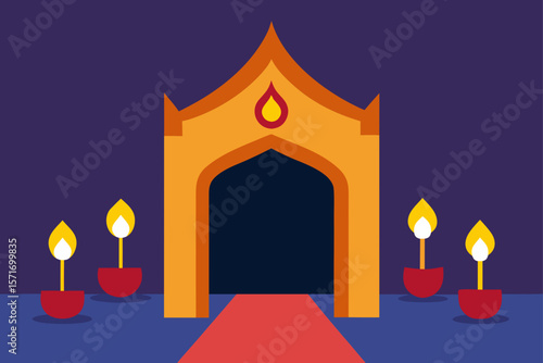 burning candles on the wall