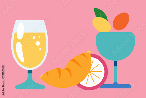 vector illustration of champagne glasses
