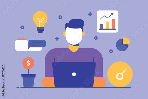  Remote Work Team Connected by Cloud and Digital Communication – Modern Business Vector Design
