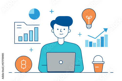  Remote Work Team Connected by Cloud and Digital Communication – Modern Business Vector Design
