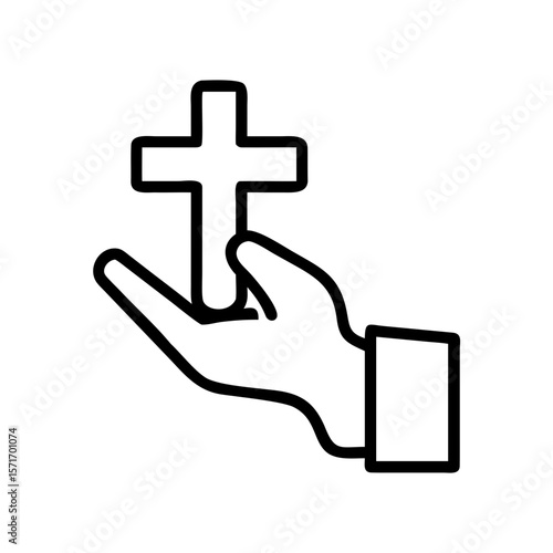 Hand holding a cross - faith