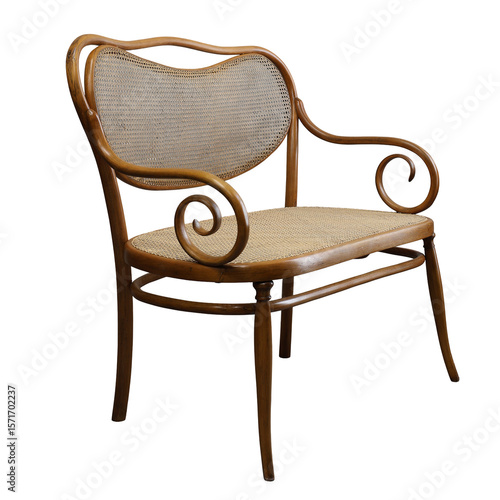 Elegant bentwood sofa showcasing timeless craftsmanship and natural materials in a cozy interior setting