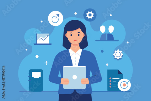 Team Meeting and Idea Generation – Flat Business Concept Illustration