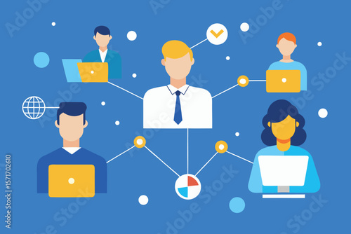 Team Meeting and Idea Generation – Flat Business Concept Illustration