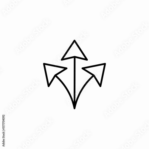 diverging direction arrows icon sign vector