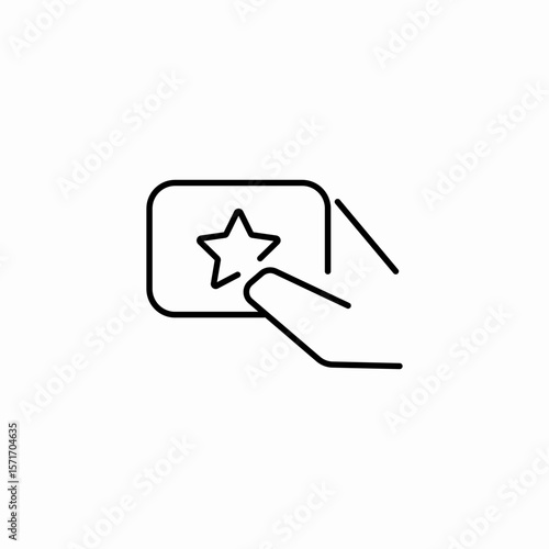 hand holding star card icon sign vector