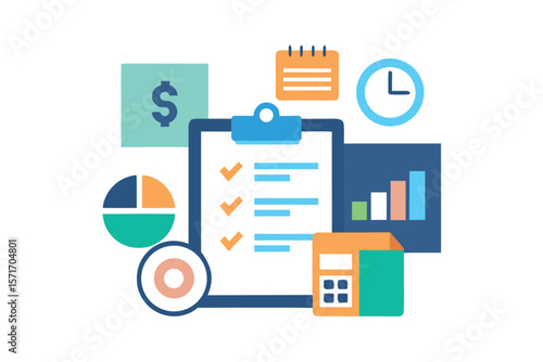 Digital Marketing Strategy and Social Media Campaign Icons – Flat Business Vector for Online Promotion