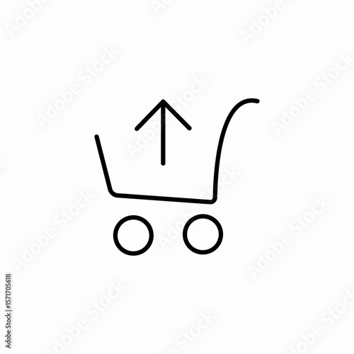 shopping cart uploading icon sign vector