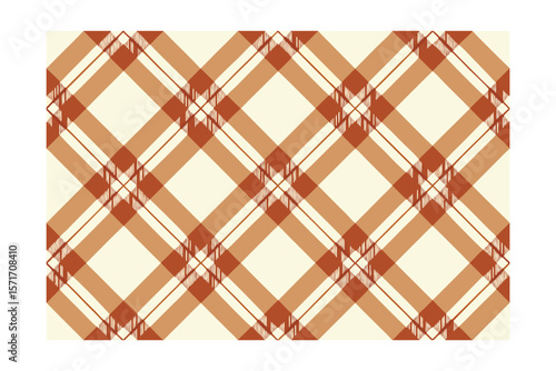 Cream burnished orange plaid pattern design autumn fall