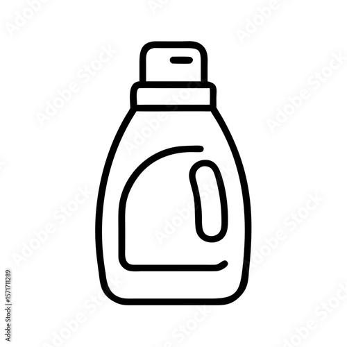 Fabric softener bottle in minimalist line art style  