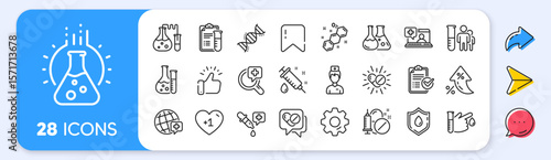 Medical healthcare, doctor line icons. Interest rate, AI generate, Inflation icons. Drug testing, scientific discovery and disease prevention signs. Vector