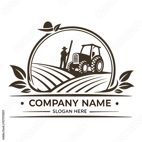 Farmhand and Tractor Logo