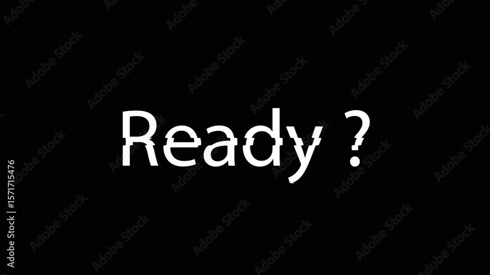 Ready Text Glitch Animation Template I Bold Typography Motion Graphic for Video Intro or Overlay